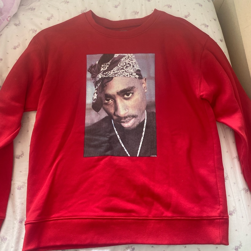 Unisex red Tupac (2Pac) Sweatshirt